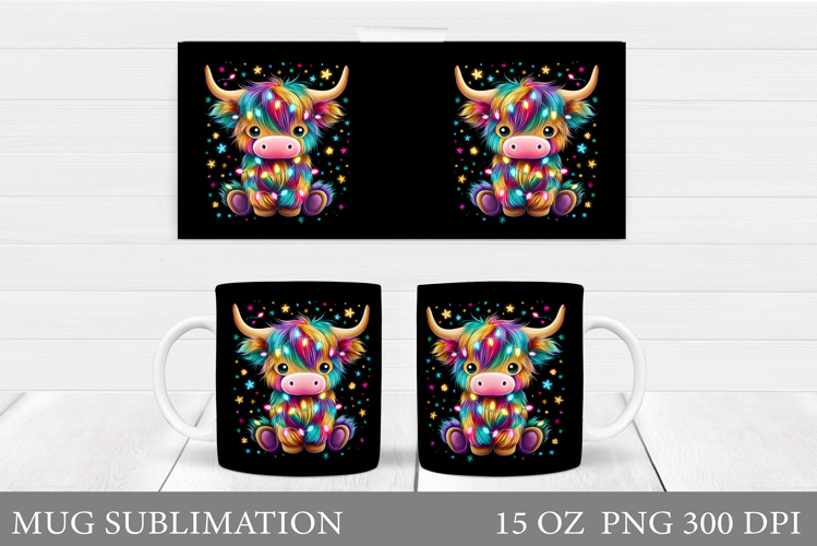 Christmas Cow Mug Design. Christmas Mug Sublimation