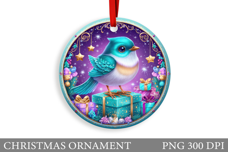 Cute Bird Christmas Ornament. Christmas Sublimation