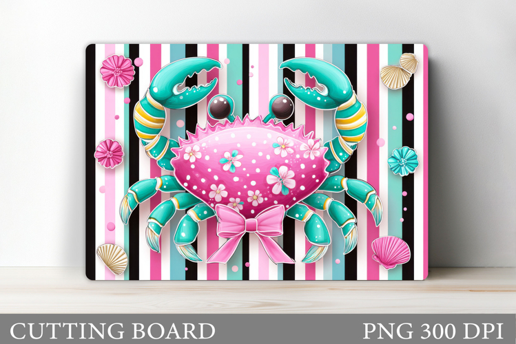 Crab Cutting Board Design. Crab Sublimation
