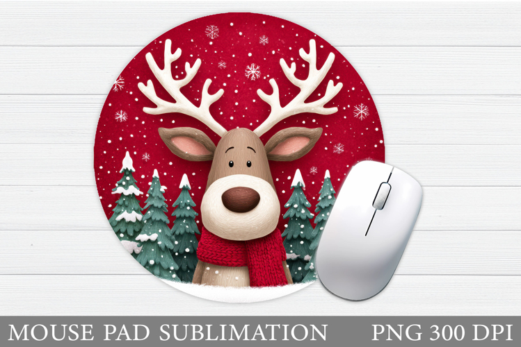 Christmas Deer Mouse Pad. Christmas Mouse Pad Design