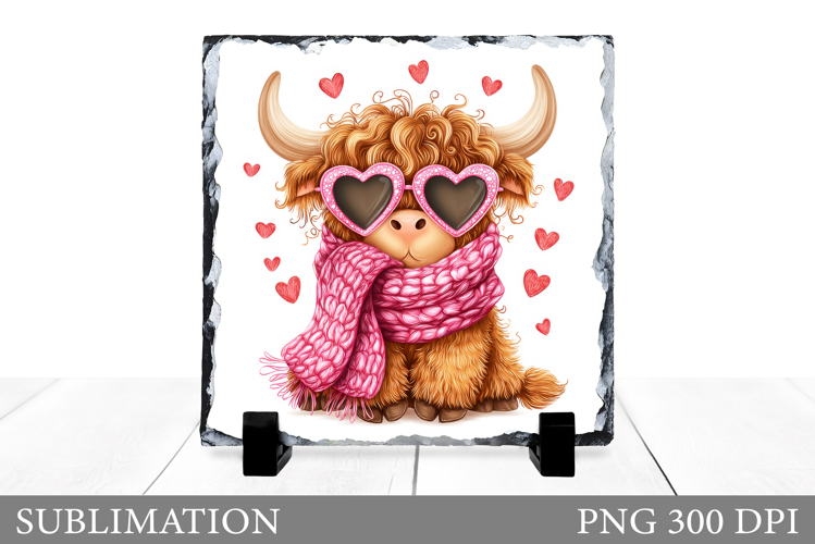 Valentines Cow Sublimation. Valentines Cow Slate Design