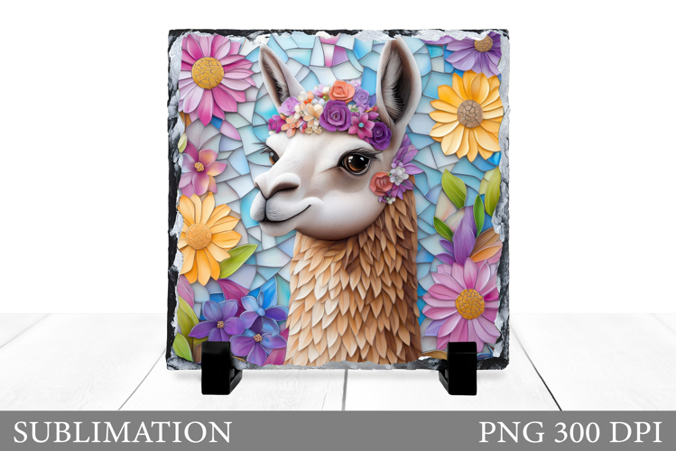 Cute Lama Sublimation. Lama Slate Sublimation