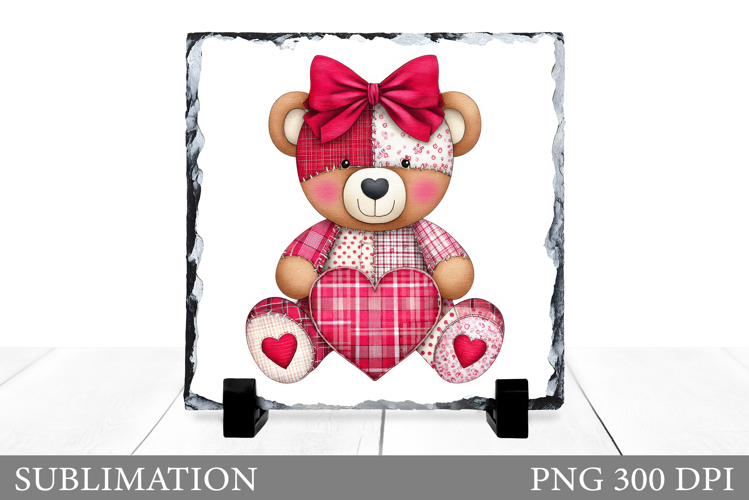 Valentines Bear Sublimation. Valentines Bear Slate Design