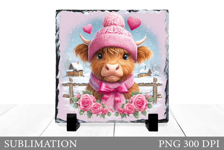 Christmas Cow Sublimation. Christmas Cow Slate Design