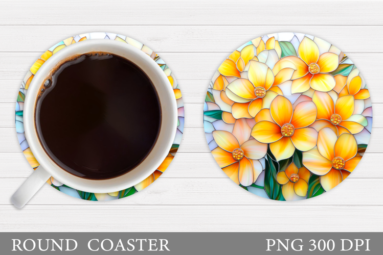Floral Coaster Design. Flowers Coaster Sublimation