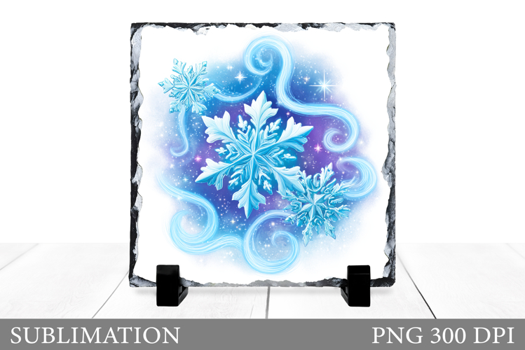 Snowflakes Slate Sublimation. Snowflakes Slate Design