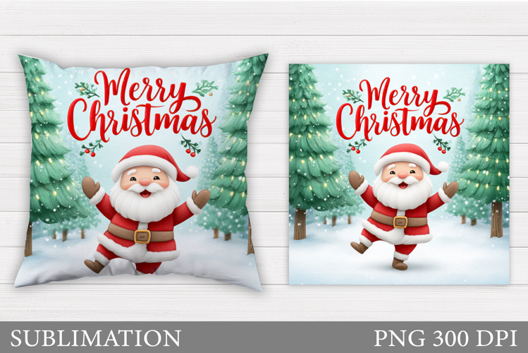 Santa Claus Pillow Design. Christmas Pillow Sublimation