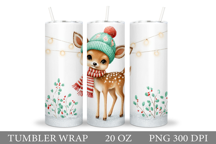 Christmas Deer Tumbler Design. Christmas Tumbler Sublimation