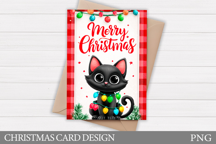 Christmas Card Design. Christmas Cat Card Printable