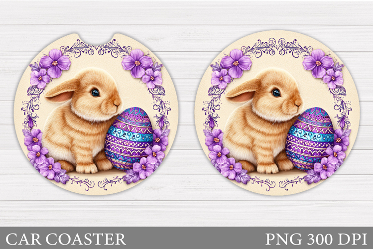 Easter Bunny Car Coaster. Easter Car Coaster Sublimation