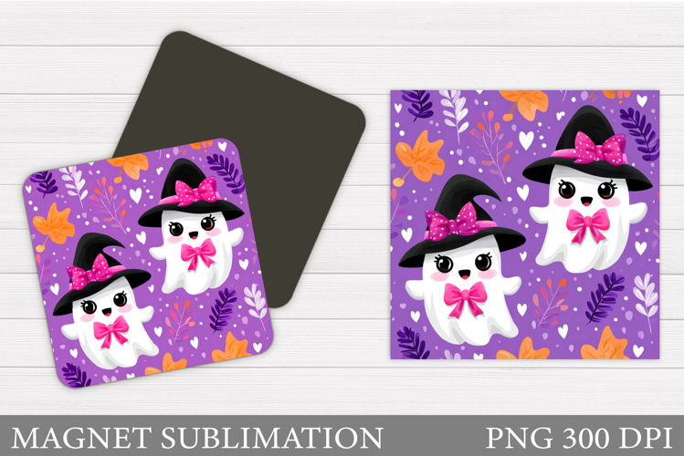 Cute Ghost Magnet Design. Halloween Pumpkin Magnet