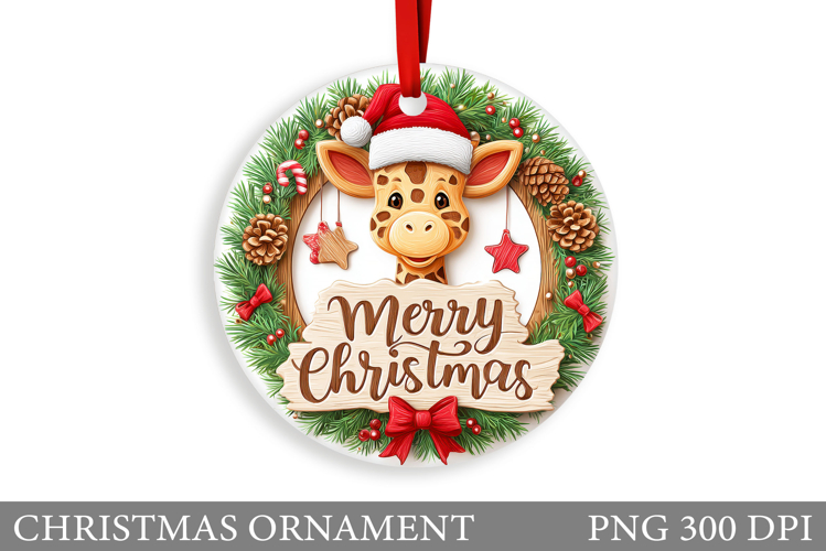 Cute Giraffe Christmas Ornament. Christmas Ornament Design