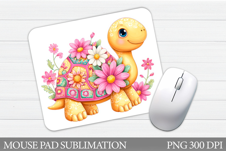 Cute Turtle Mouse Pad Sublimation. Turtle Mouse Pad Design
