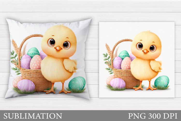 Easter Chick Pillow Sublimation. Easter Pillow Design
