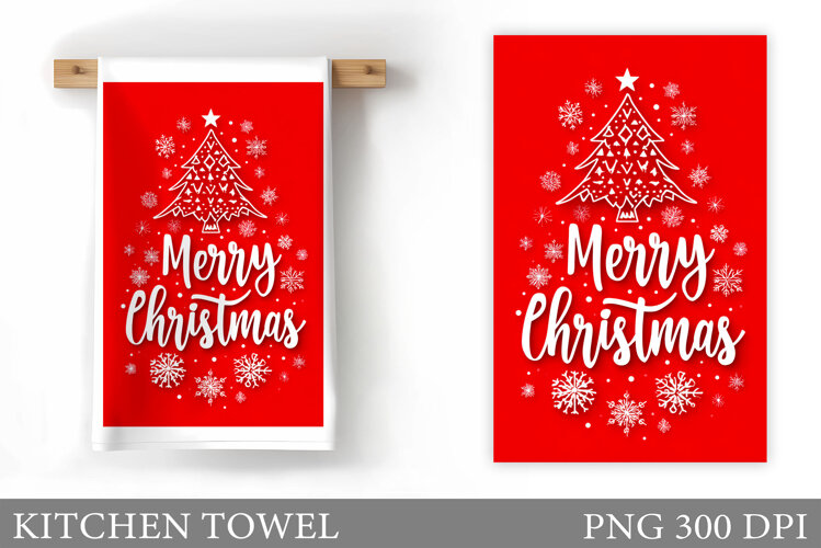 Christmas Tree Kitchen Towel. Christmas Kitchen Towel Design example image 1