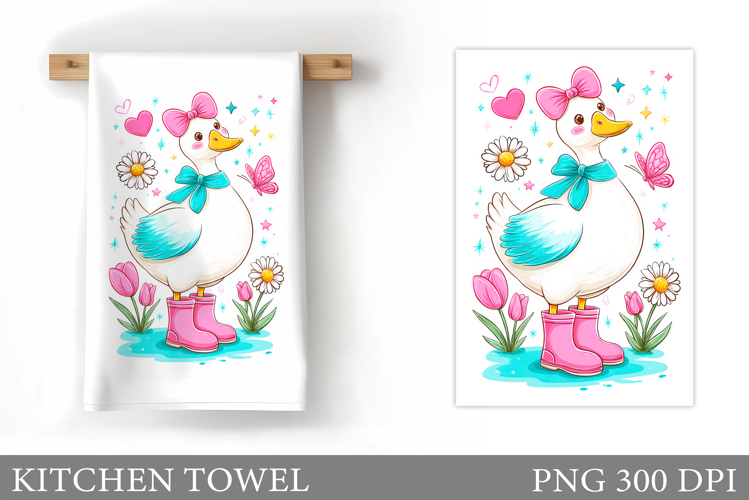 Cute Goose Kitchen Towel Design. Cute Goose Sublimation