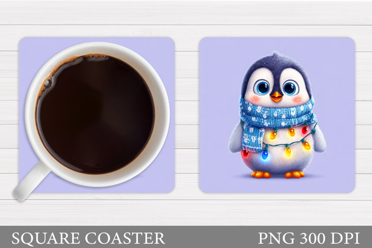 Christmas Penguin Coaster. Christmas Coaster Sublimation