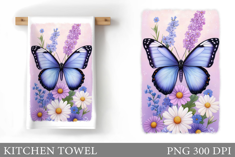 Butterfly Kitchen Towel Design. Butterfly Sublimation