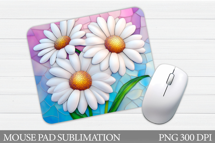 Daisy Flowers Mouse Pad. Flowers Mouse Pad Sublimation