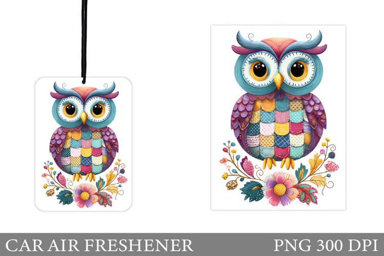 Owl Car Air Freshener Design. Cute Owl Car Air Freshener