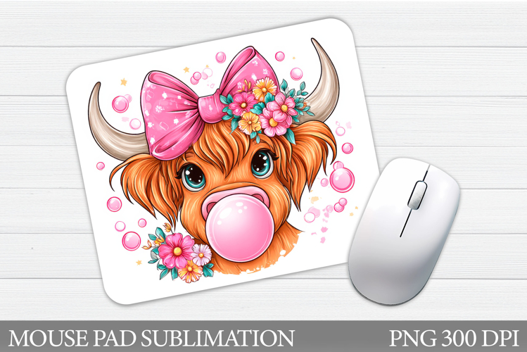 Cute Cow Mouse Pad Sublimation. Valentines Mouse Pad Design