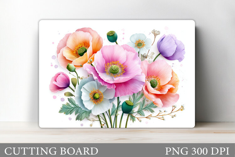 Wildflowers Cutting Board. Flowers Cutting Board Sublimation example image 1