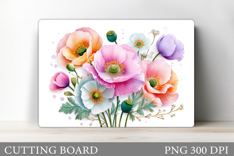 Wildflowers Cutting Board. Flowers Cutting Board Sublimation