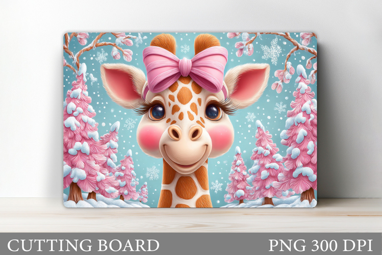 Christmas Giraffe Cutting Board. Christmas Cutting Board
