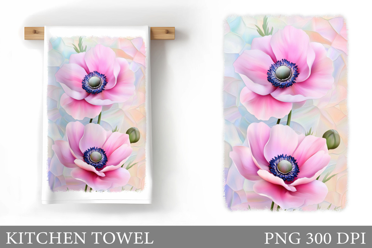 Flowers Kitchen Towel. Floral Kitchen Towel Sublimation