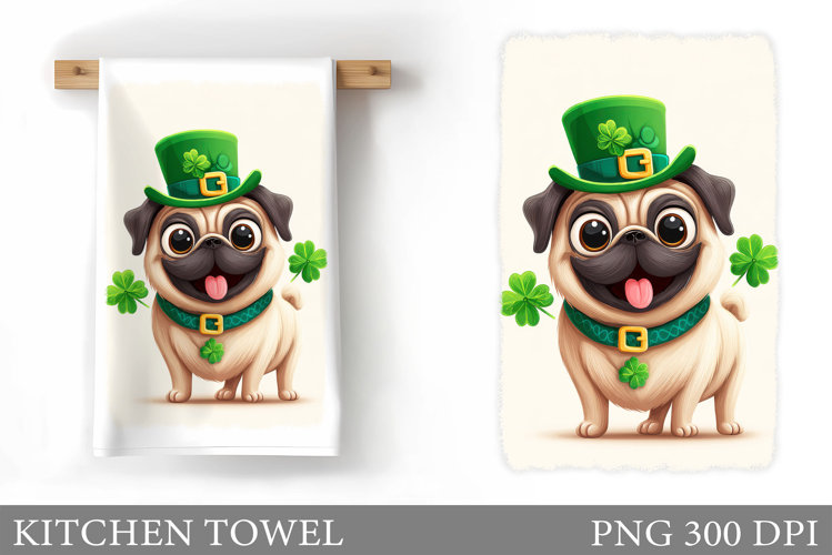 St Patrick Dog Kitchen Towel. St Patrick Kitchen Towel