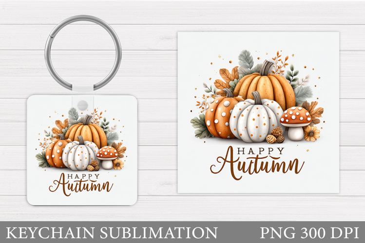 Fall Pumpkin Keychain Sublimation. Pumpkin Keychain Design