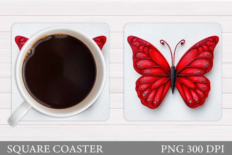Butterfly Coaster Design. Butterfly Square Coaster