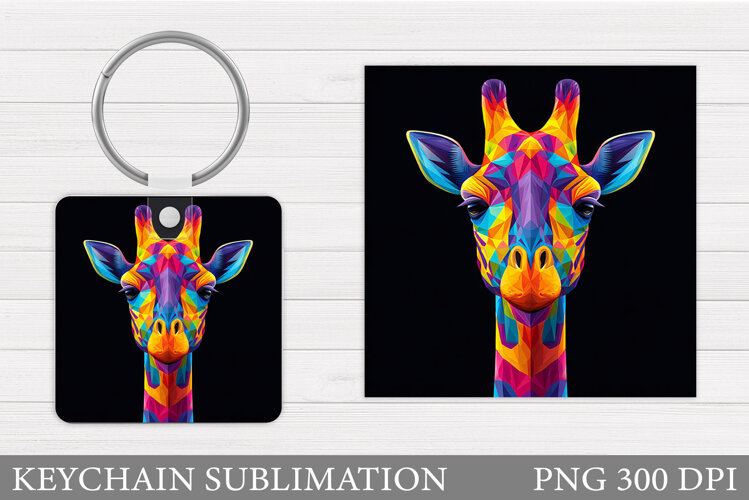 Giraffe Keychain Design. Giraffe Sublimation example image 1
