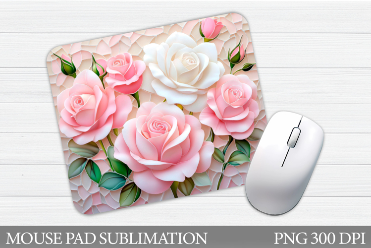 Roses Mouse Pad Sublimation. Flowers Mouse Pad Design