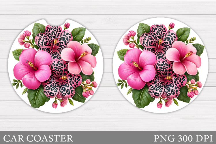 Flowers Car Coaster Design. Flowers Coaster Sublimation