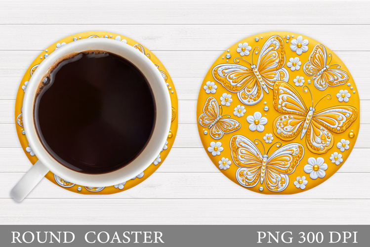 Butterflies Coaster Design. Butterflies Sublimation
