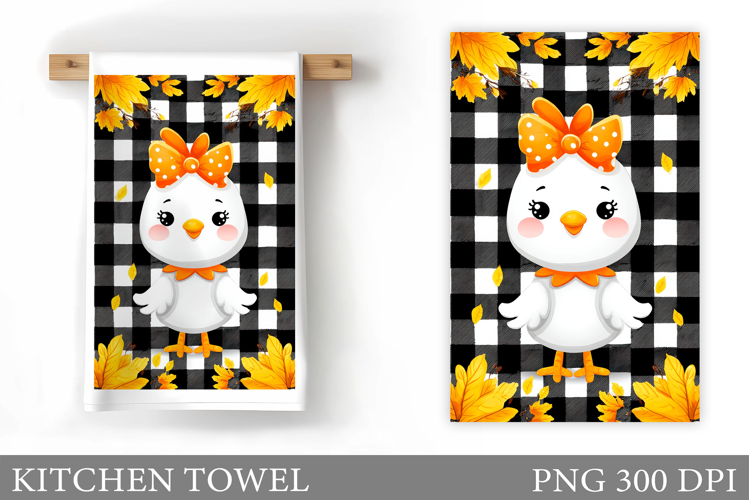 Fall Chicken Kitchen Towel. Fall Kitchen Towel Sublimation