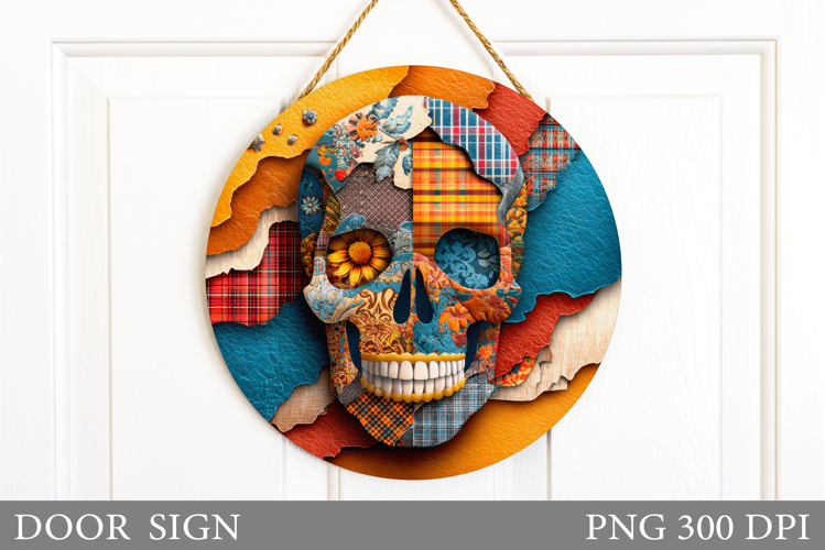 Halloween Skull Door Sign. Halloween Door Sign Design