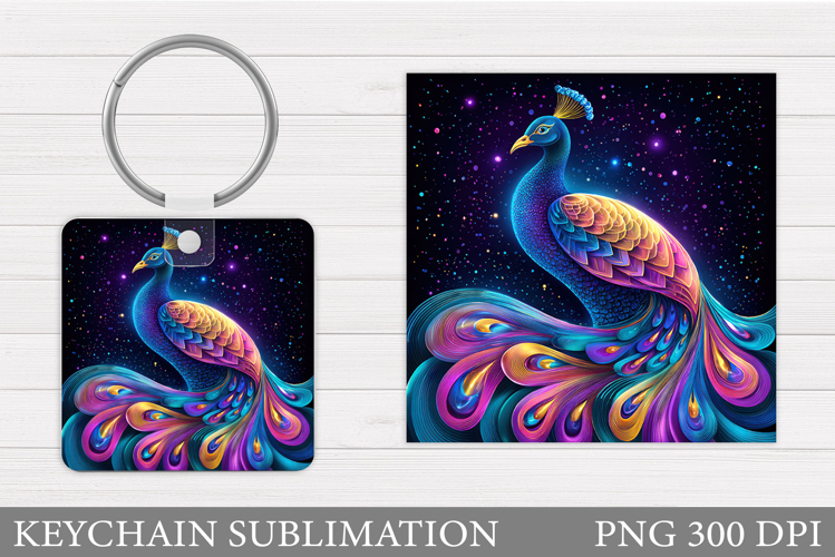 Peacock Keychain Design. Peacock Sublimation