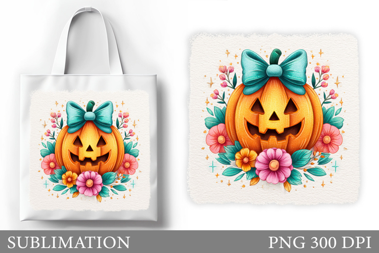 Halloween Pumpkin Sublimation. Halloween Tote Bag Design