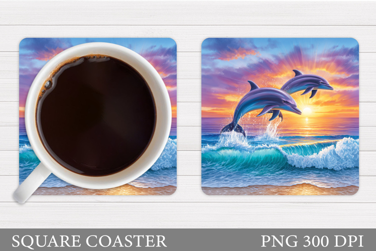 Dolphins Coaster Design. Dolphins Sublimation