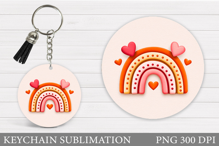 Valentines Rainbow Keychain. Valentine Keychain Design