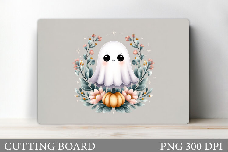 Ghost Cutting Board Sublimation. Halloween Cutting Board example image 1
