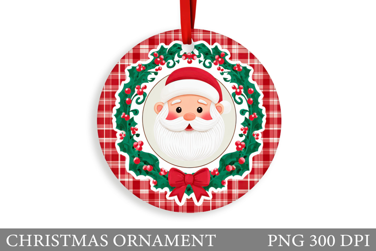 Cute Santa Claus Christmas Ornament. Santa Claus Sublimation