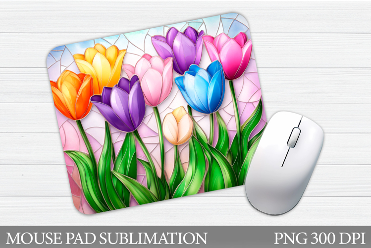 Tulips Mouse Pad Sublimation. Flowers Mouse Pad Design
