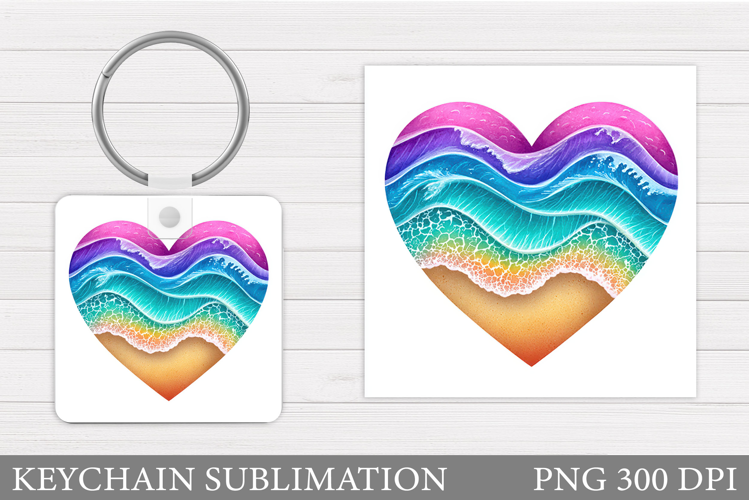 Heart Keychain Design. Valentine Keychain Sublimation