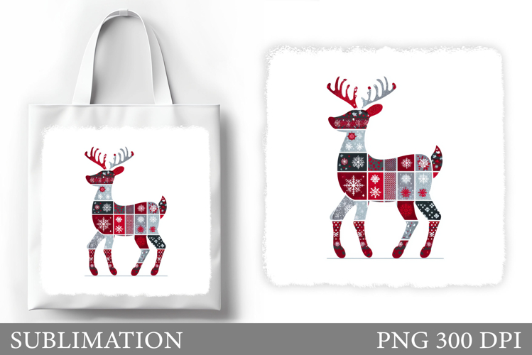 Christmas Deer Tote Bag. Christmas Tote Bag Sublimation