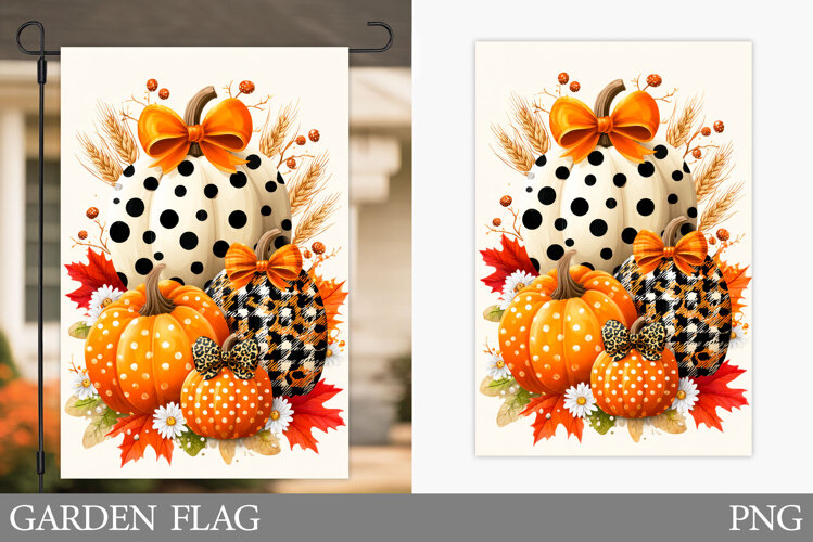 Pumpkin Garden Flag Design. Pumpkin Sublimation example image 1