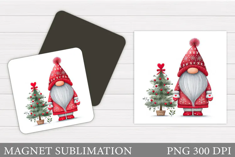 Valentines Gnome Magnet. Valentines Magnet Sublimation