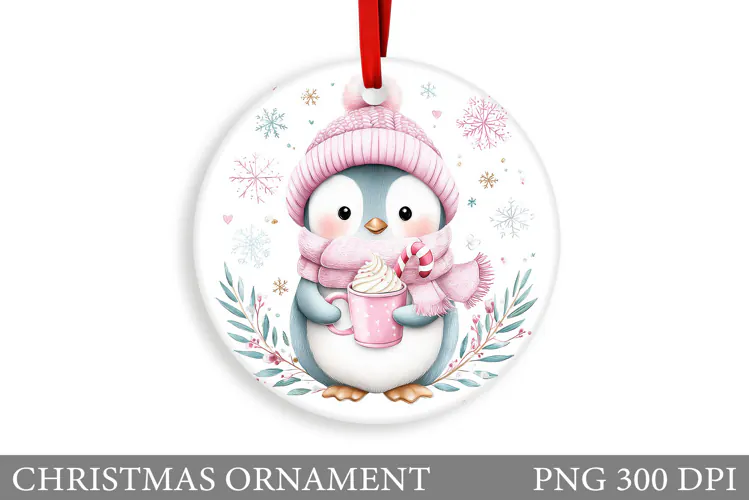 Cute Penguin Christmas Ornament. Christmas Ornament Design